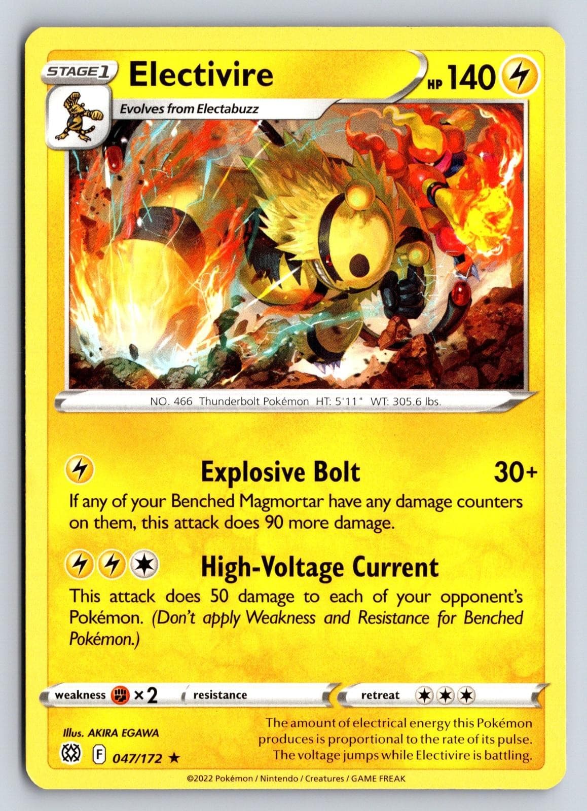 Electivire 047/172 Brilliant Stars Pokemon EGAWA
