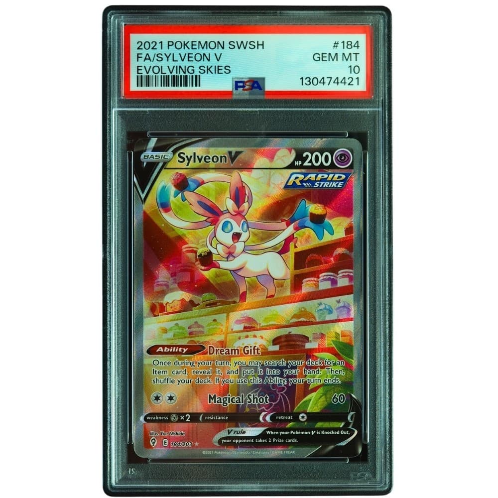 Sylveon V #184/203 Evolving Skies Ultra Rare PSA 10 Pokemon Card *TEW