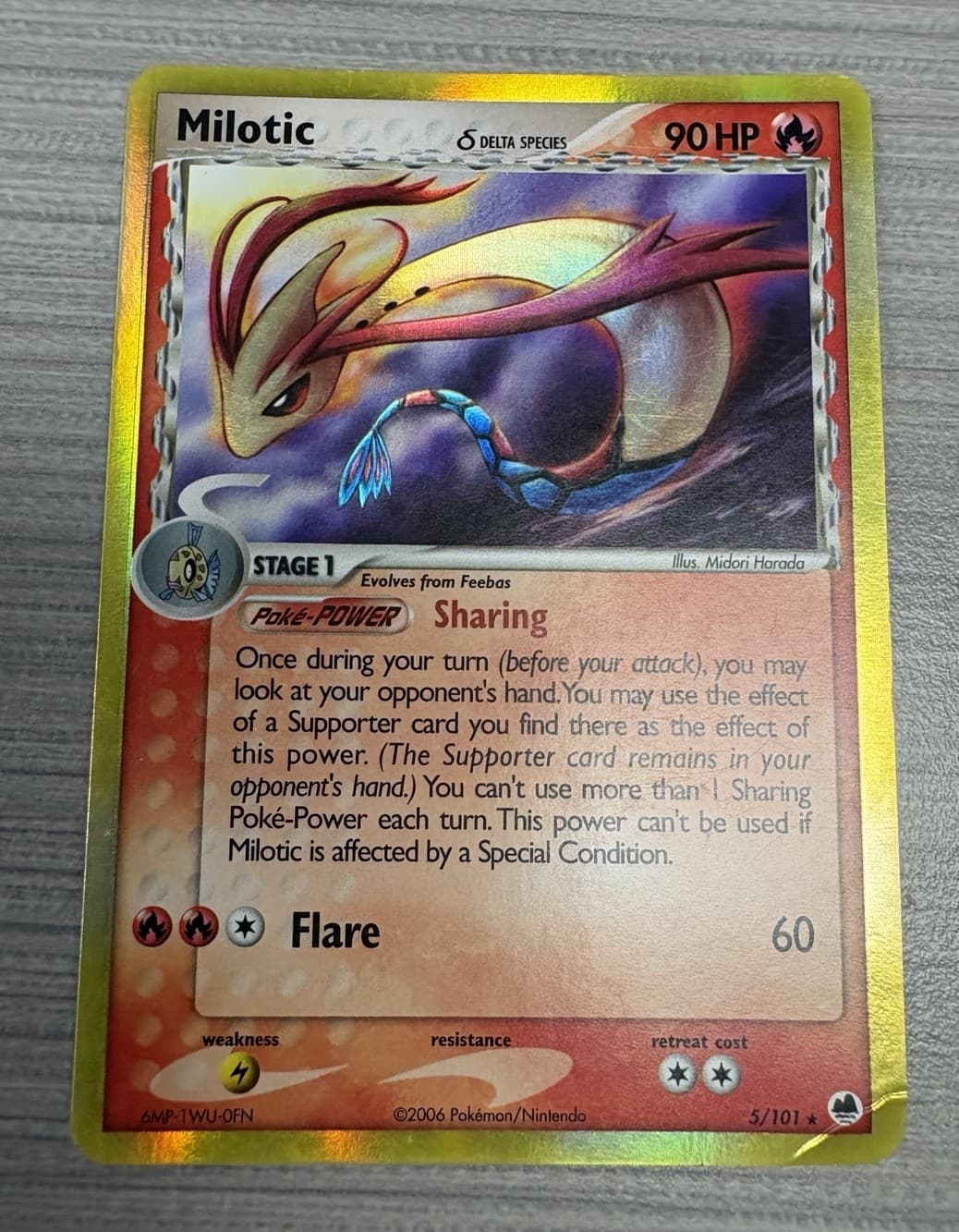 The Pokemon Company Milotic 5/101 EX Dragon Frontiers Delta Species Holo Rare
