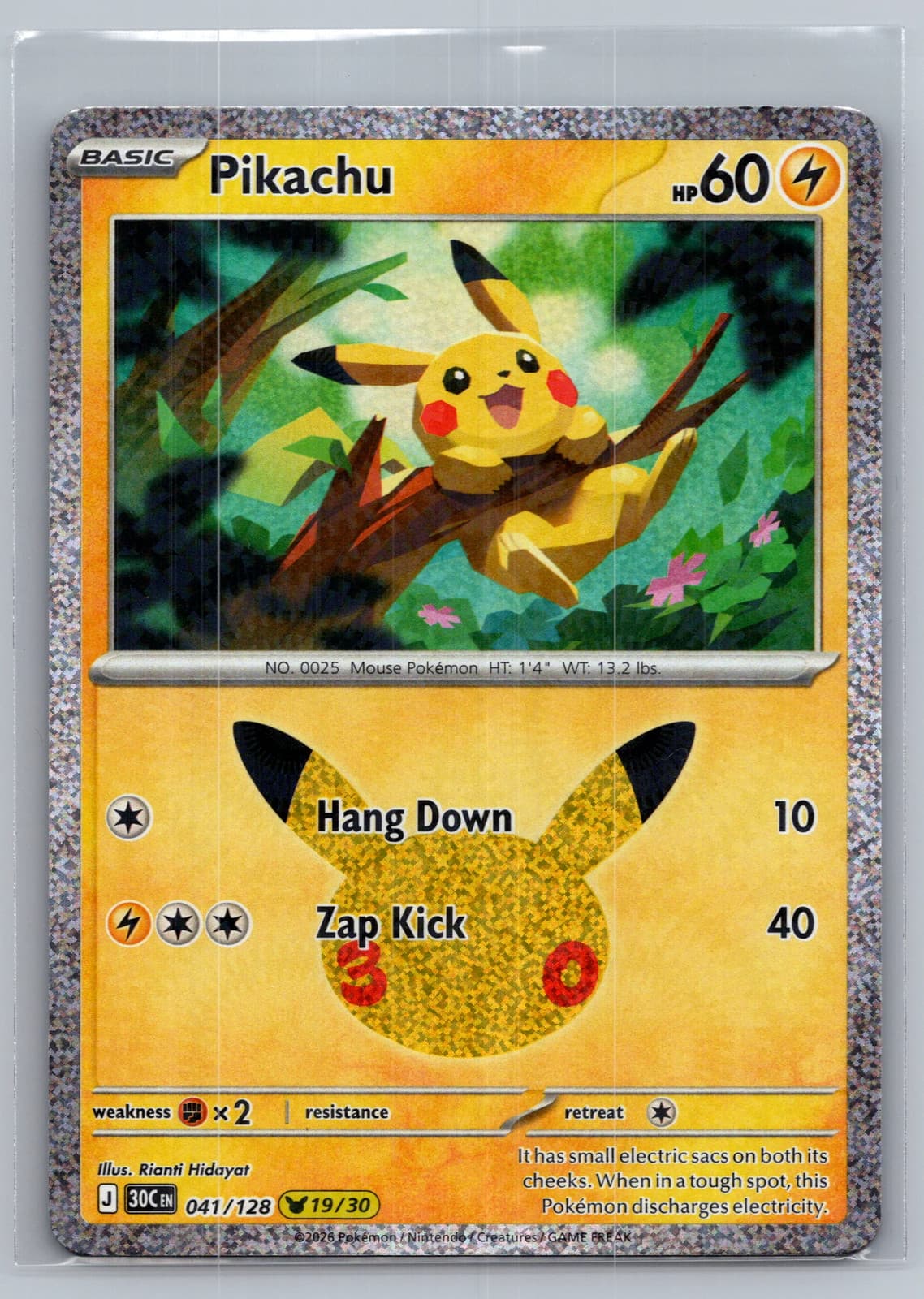 Pikachu #41/128 2026 30th Celebration Pokemon TCG