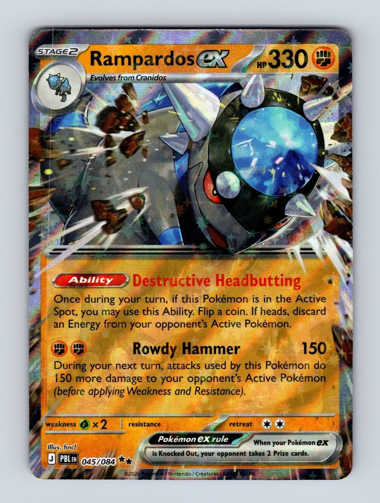Rampardos ex 45 - ME05: Pitch Black Pokemon