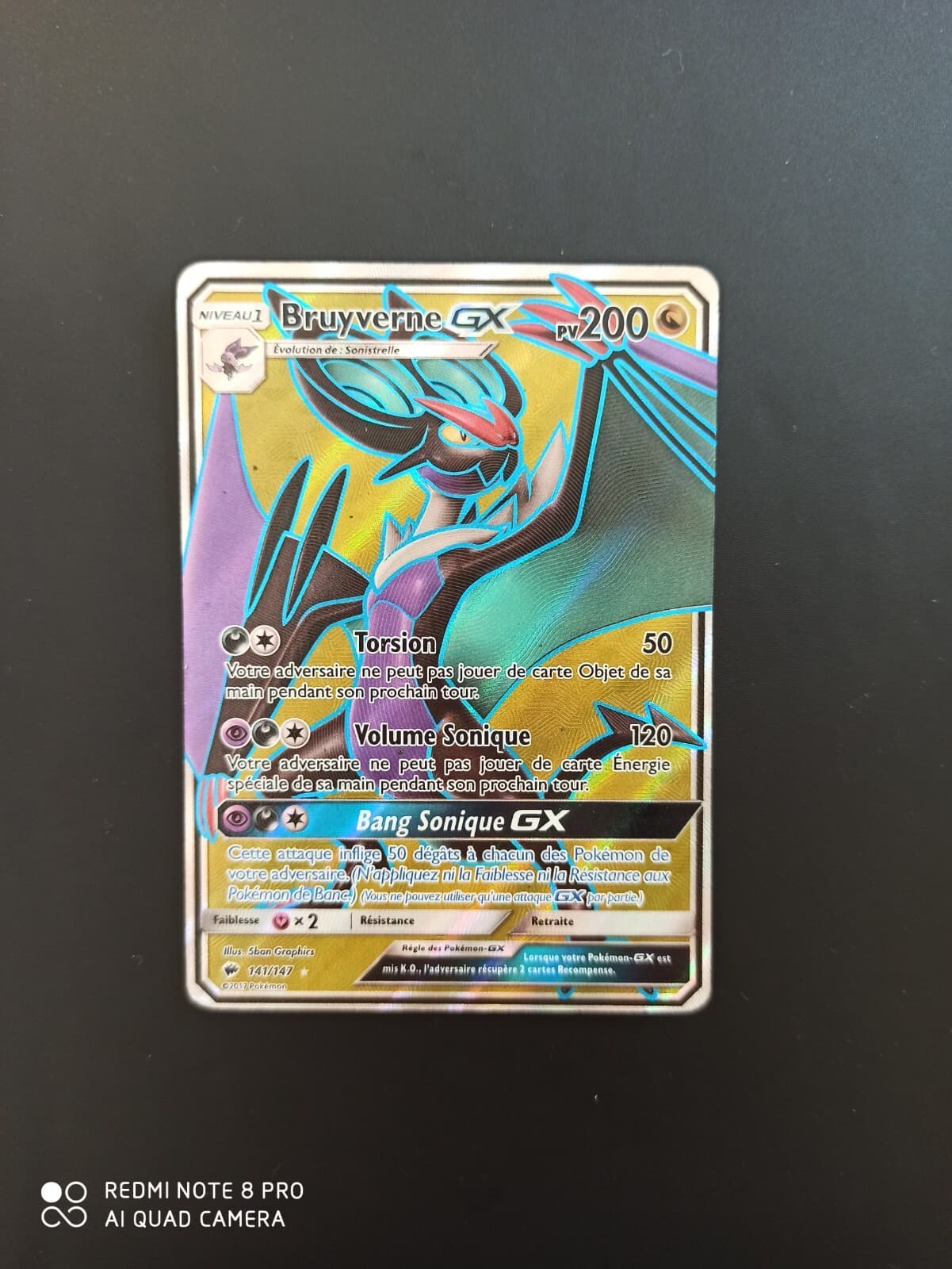 Carte Pokémon Bruyverne GX 141/147 Full-Art - Ombres Ardentes - FR - Bon État