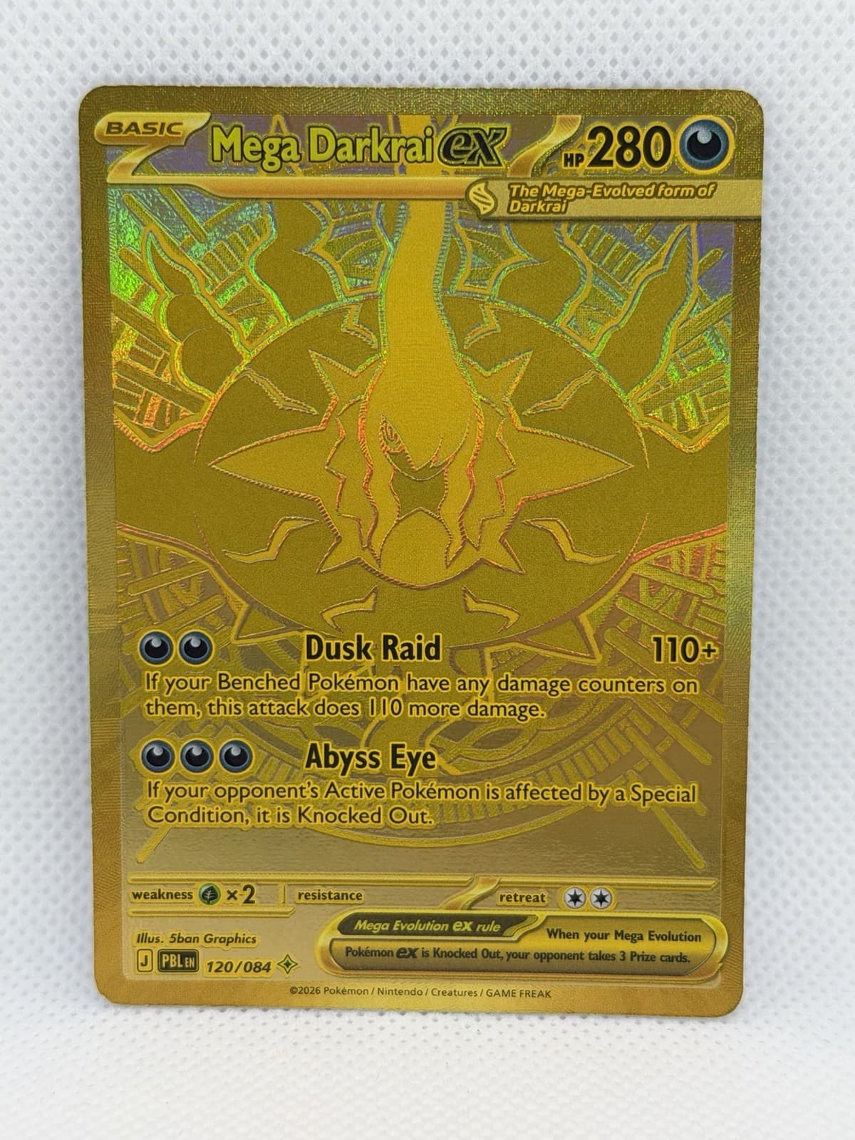 2026 Pokemon Mega Darkrai ex Gold Hyper Rare 120/084 Pitch Black