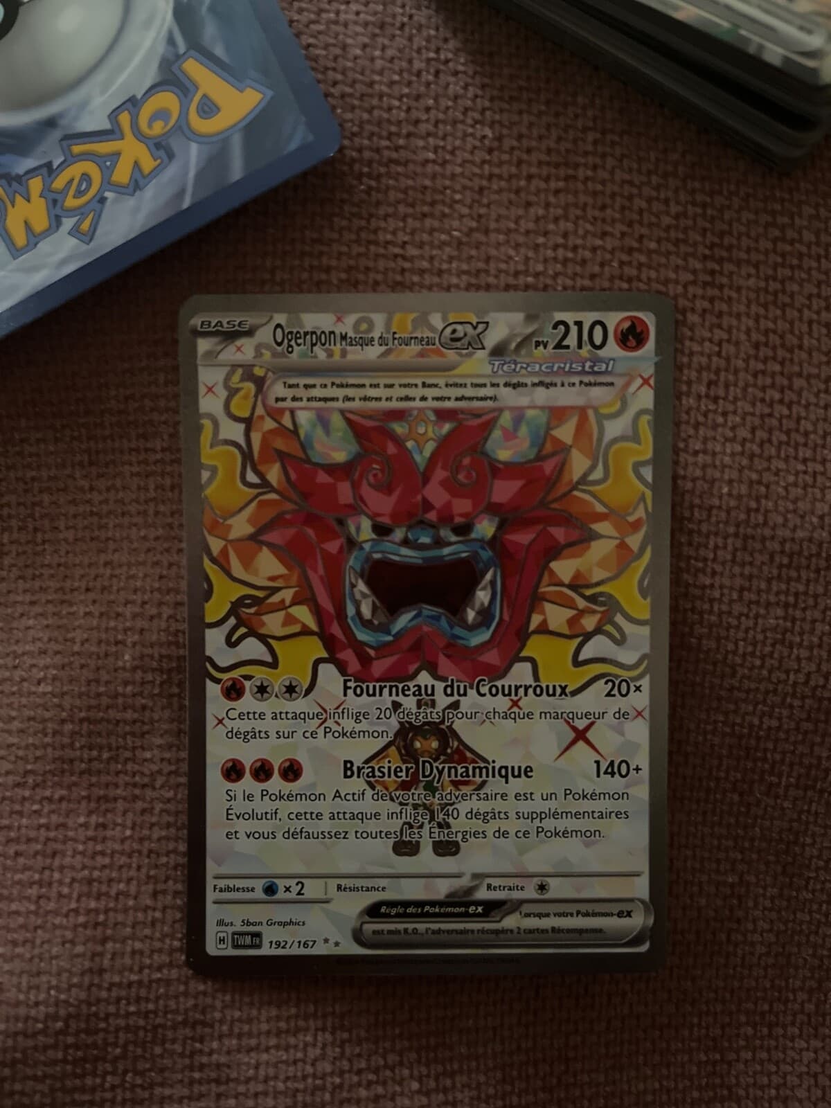 Carte Pokémon Ogerpon Masque du Fourneau Ex 192/167 EV6 Mascarade Crépusculaire