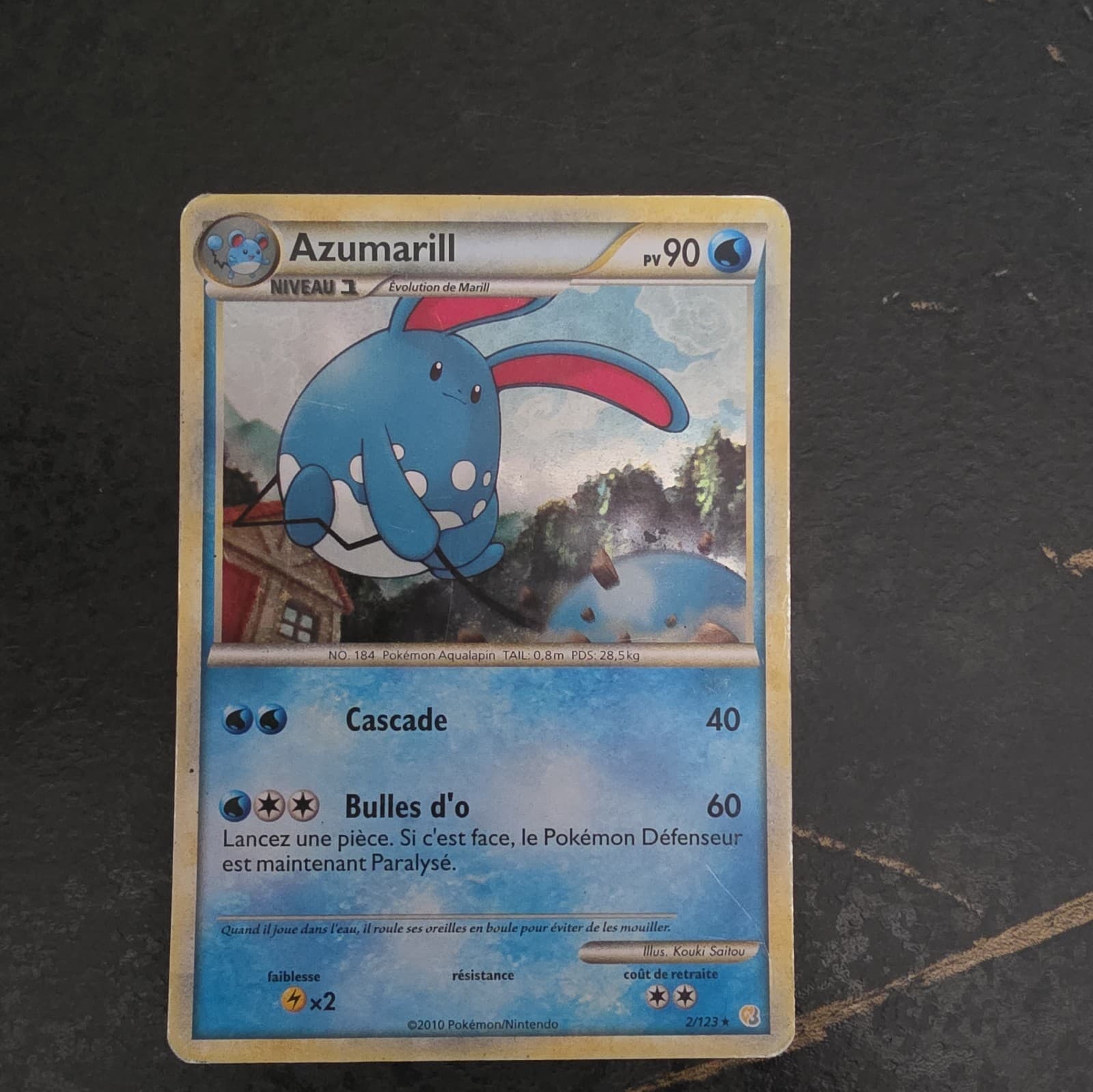 Azumarill 2/123 Holo HGSS HeartGold SoulSilver carte Pokémon FR