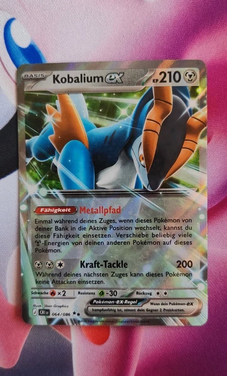Pokemon "Kobalium ex“ Double Rare Deutsch 64/086 Near Mint Wachsendes Chaos