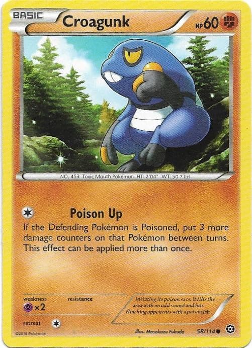 Croagunk 58/114 Common Steam Siege Pokemon Near Mint