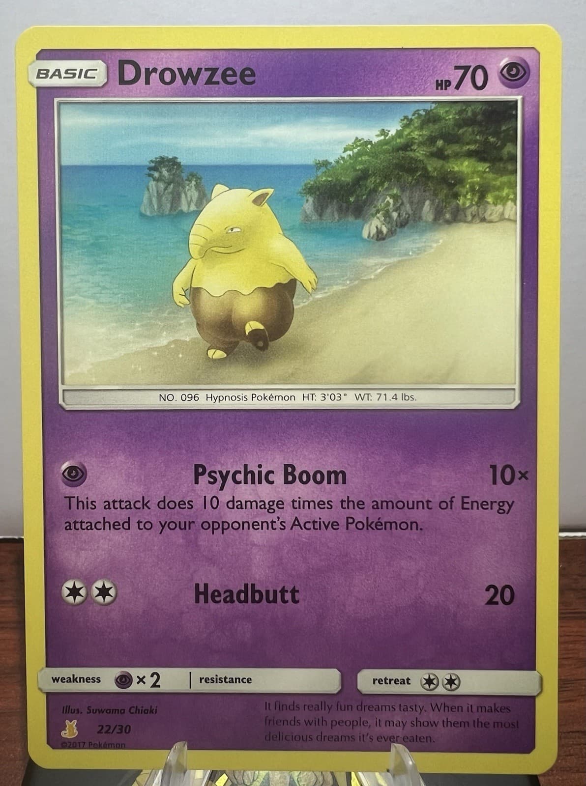 Drowzee 22/30 Non Holo SM Trainer Kit: Lycanroc & Alolan Raichu Pokemon 2017