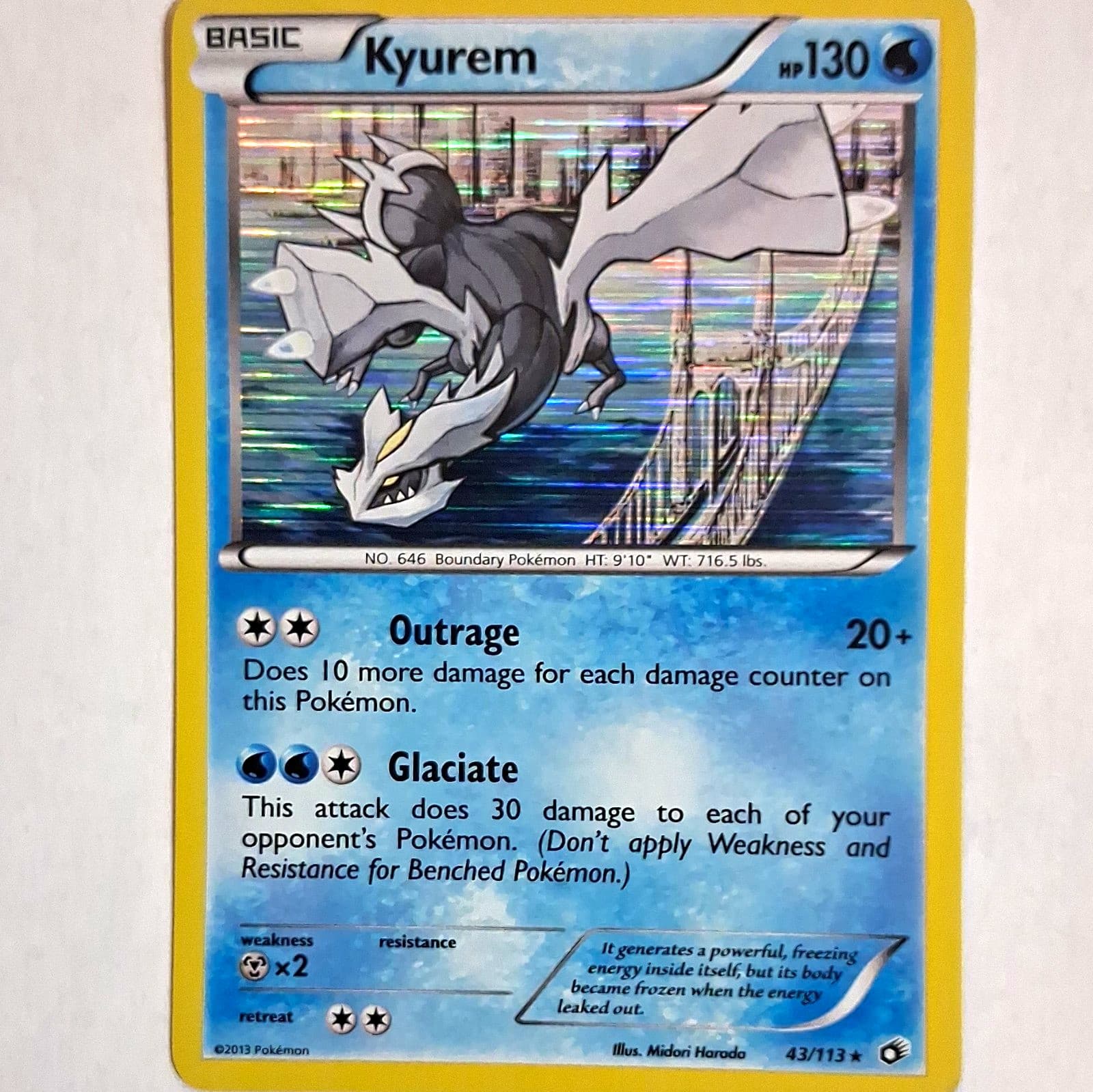 Pokémon TCG Kyurem 43/113 Legendary Treasures Holo Rare 2013