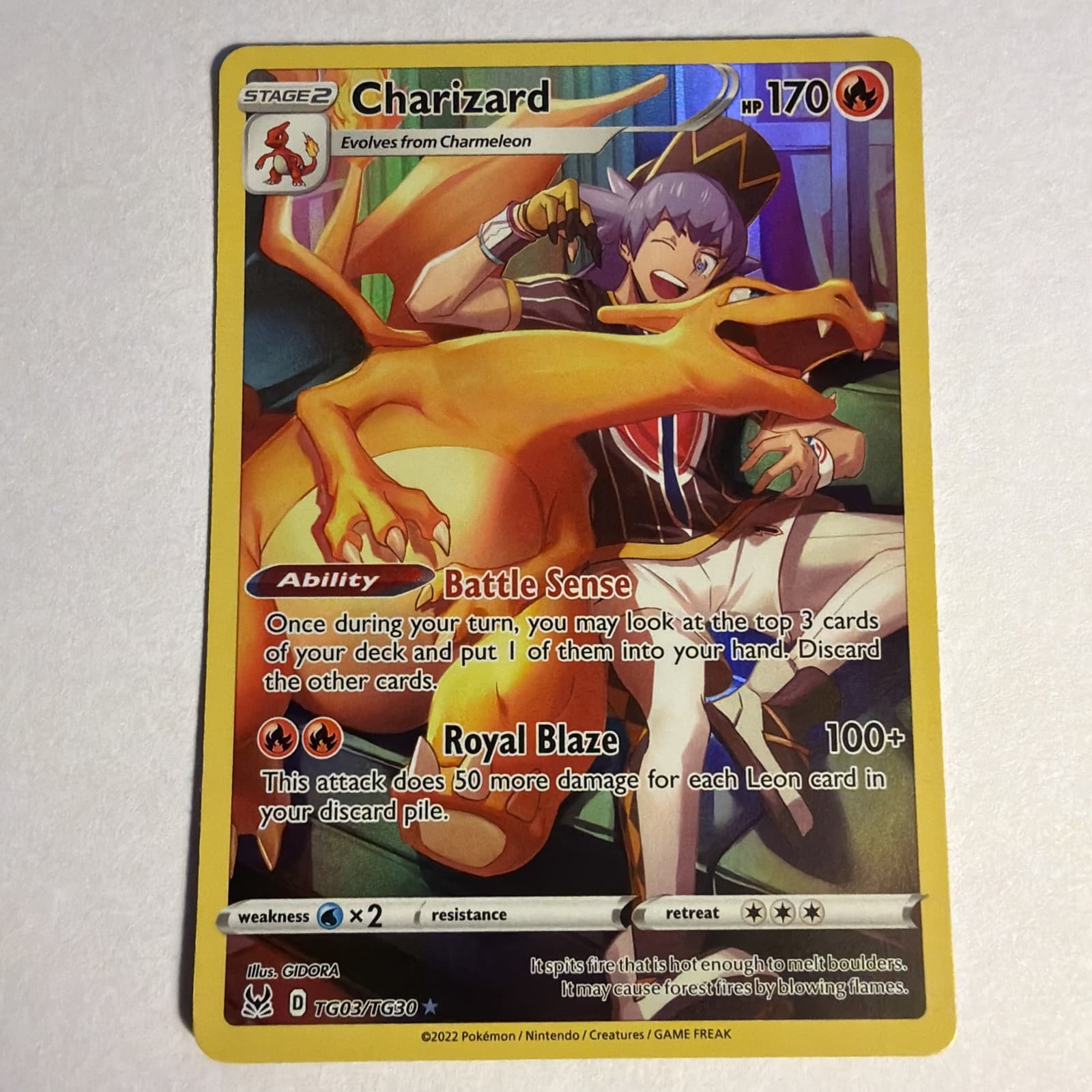 Charizard 2022 Pokemon Sword & Shield Lost Origin #TG03/TG30 Trainer Gallery NM