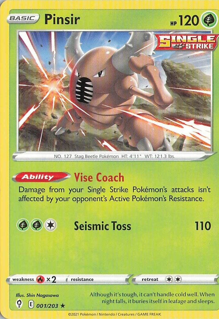 Pinsir 001/203 Rare Evolving Skies Pokemon Near Mint (L1)