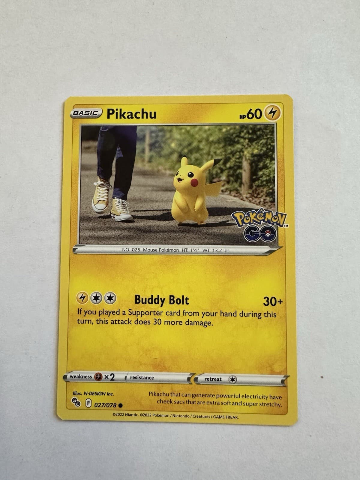 Pikachu (27) 027/078 Common Pokemon GO NM