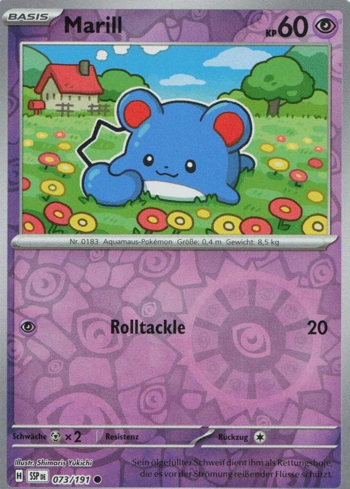 Pokémon Marill Stürmische Funken #73 NM DE