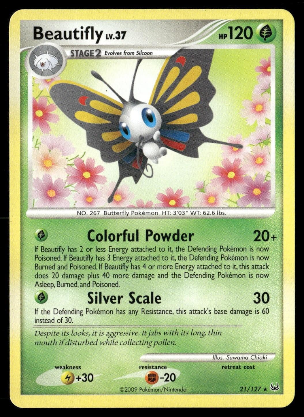 Beautifly 21/127 Rare Platinum Pokemon NM/M