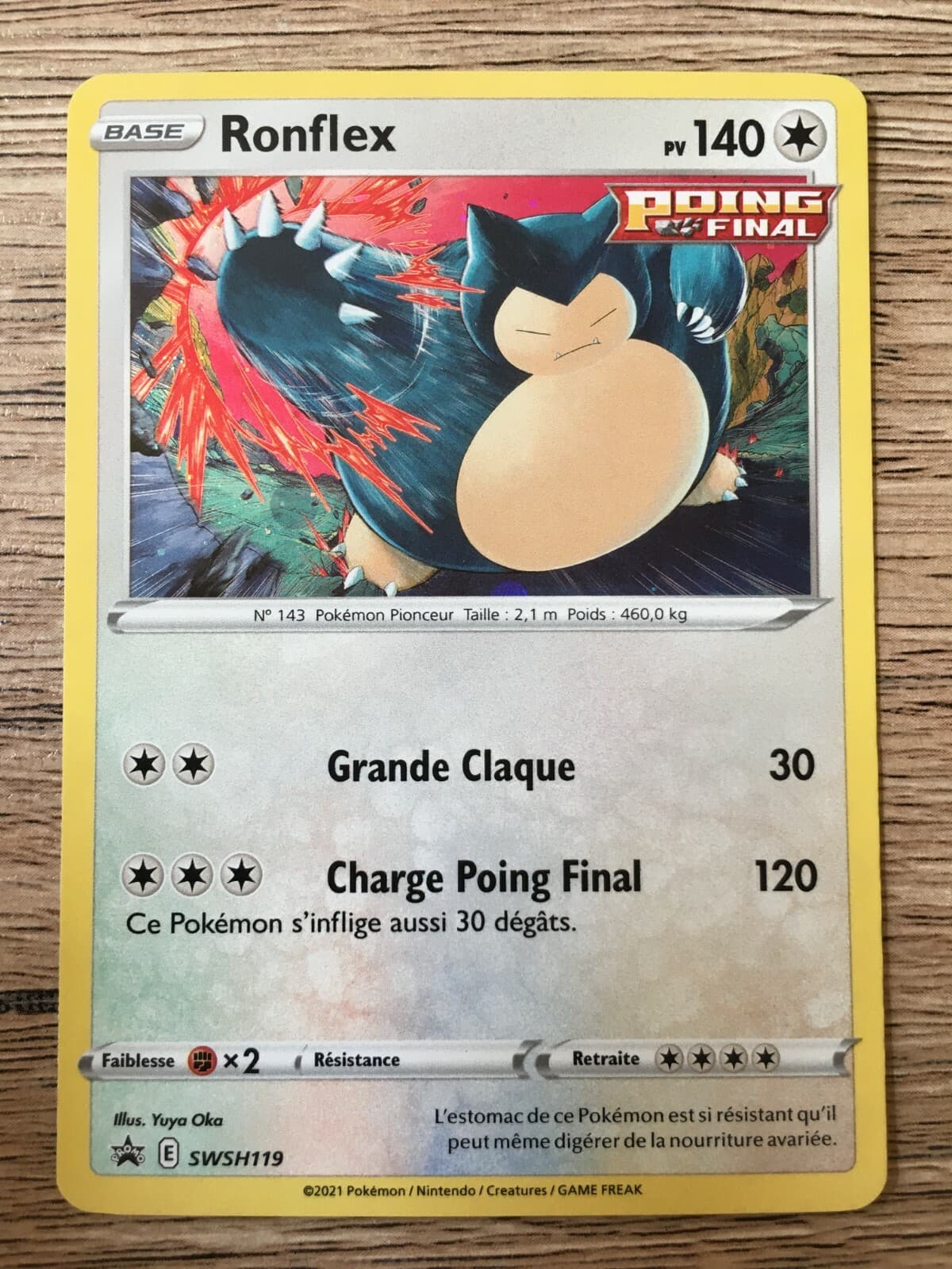 Carte Pokémon HOLO Ronflex SWSH119 Promo Epée & Bouclier Français NEUF