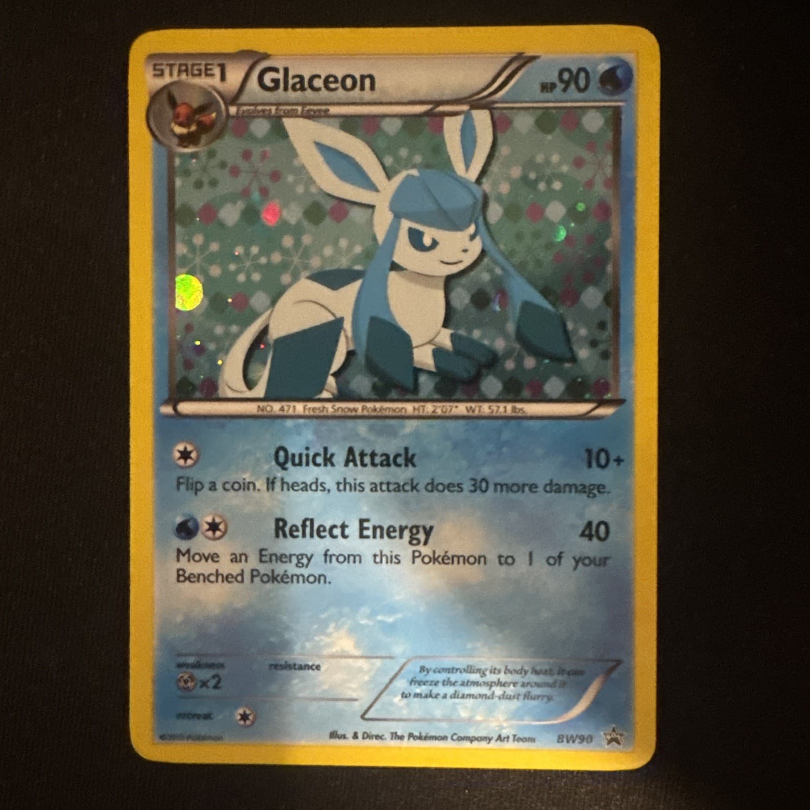 Pokemon Glaceon BW90 Holo Promo Black White Black Star Promos Ungraded LP
