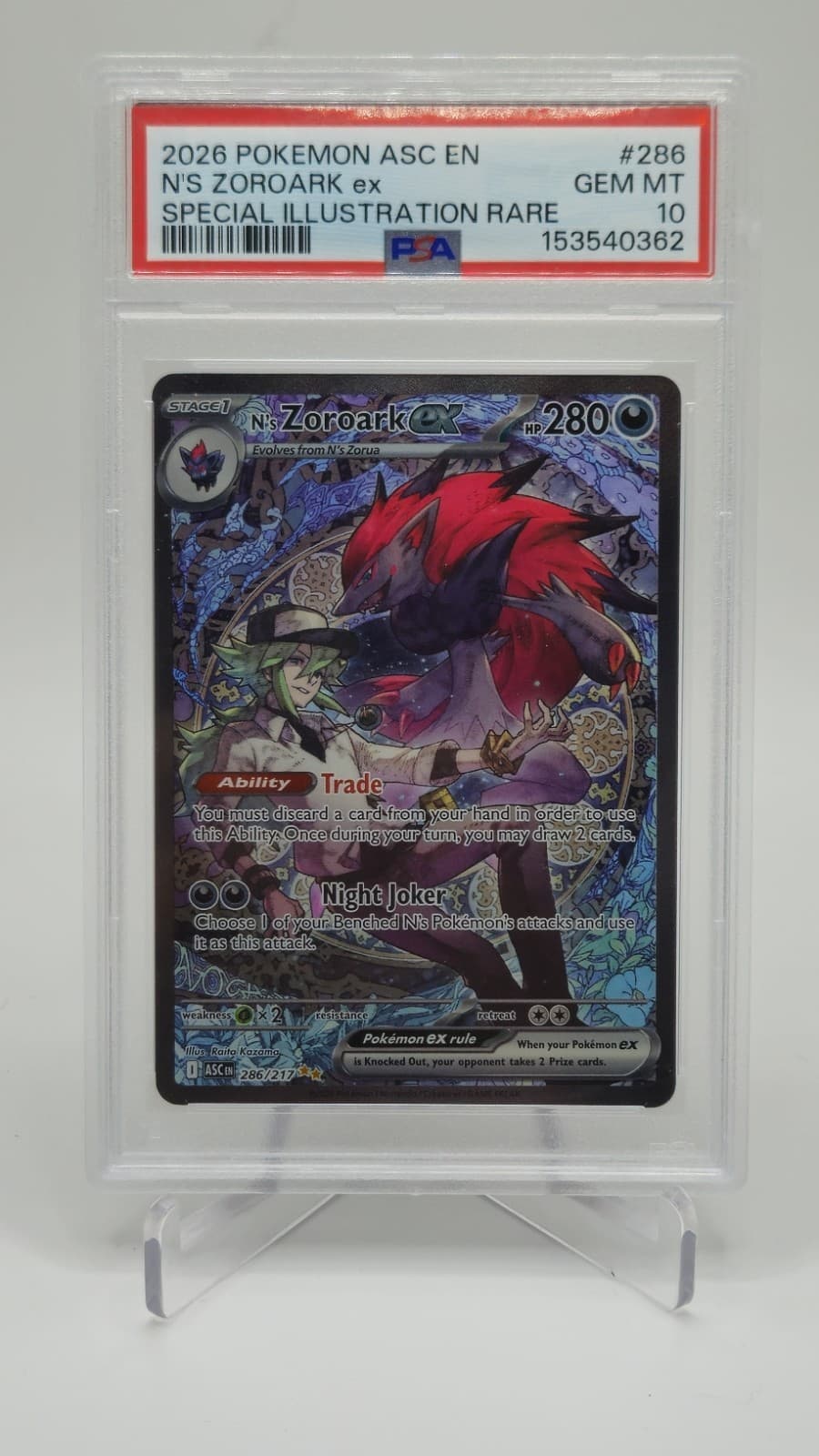 N's Zoroark ex 286/217 Ascended Heroes PSA 10