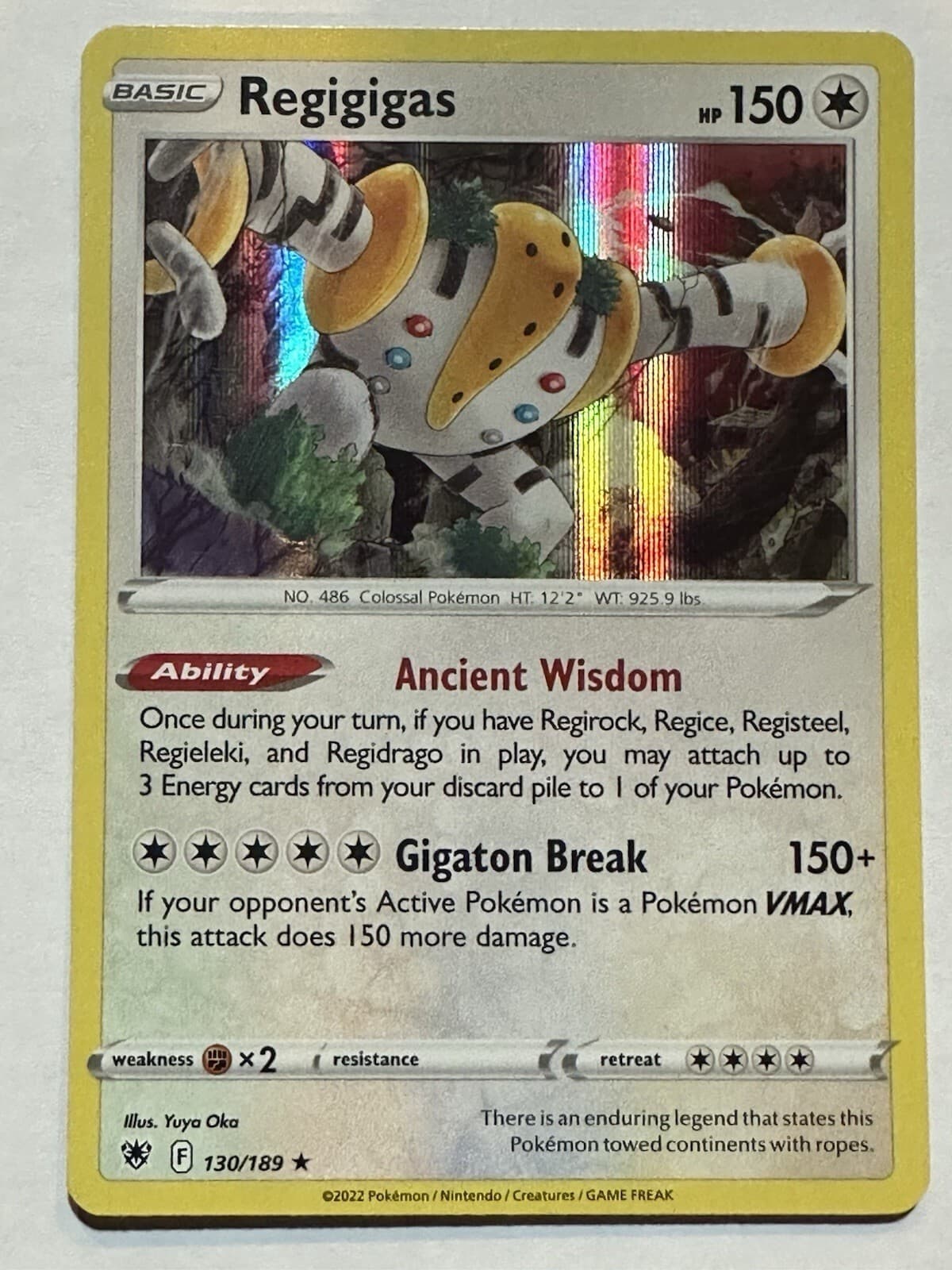 Pokemon Regigigas Astral Radiance #130/189 Rare Holo Near Mint