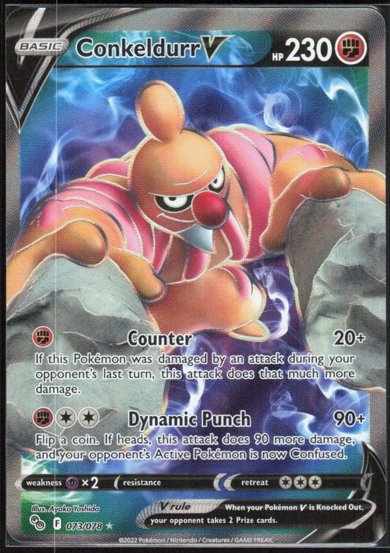 Conkeldurr V (Full Art) 073/078 Holofoil Ultra Rare Pokemon GO NM Pokemon