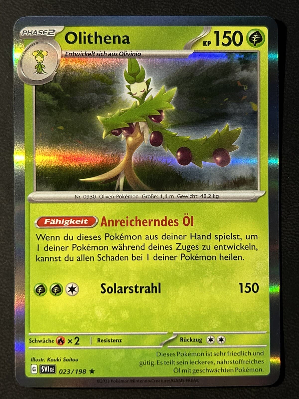 Pokemon Olithena 23/198 Karmesin & Purpur Holo Rare DE NM-Mint
