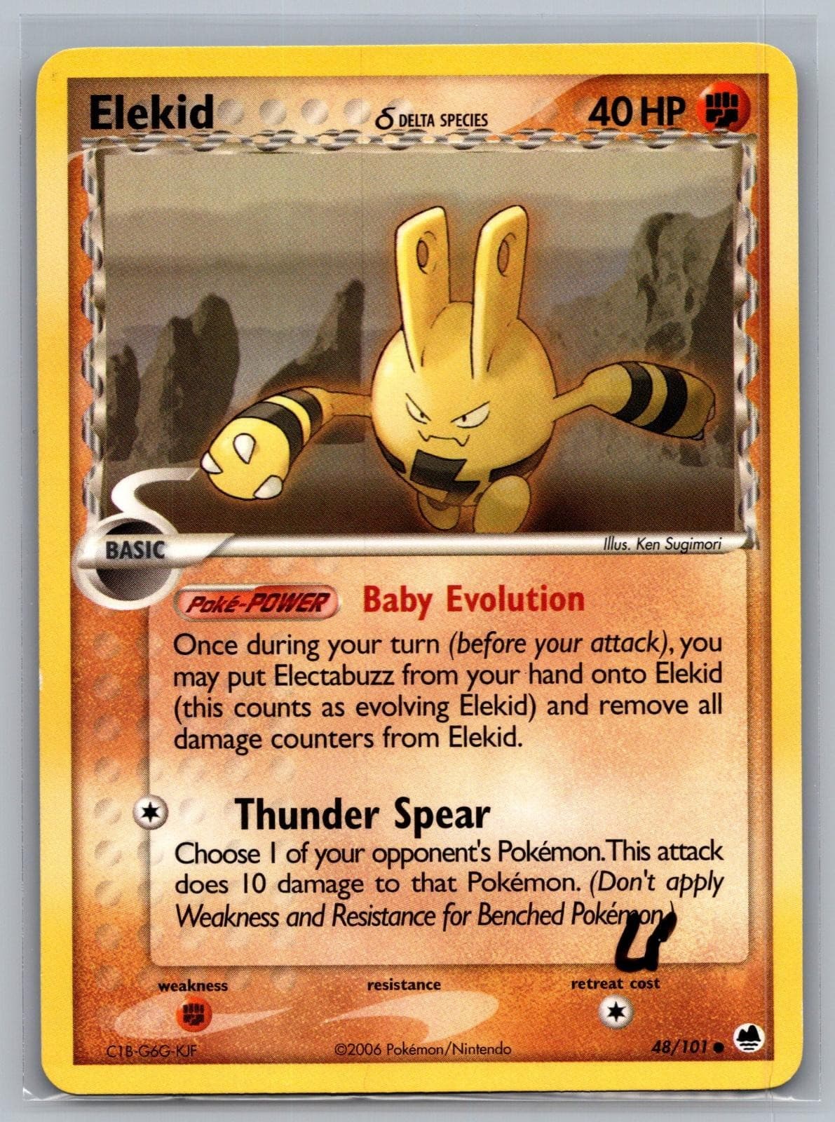 Elekid 48/101 Common Dragon Frontiers Pokemon Lightly Played