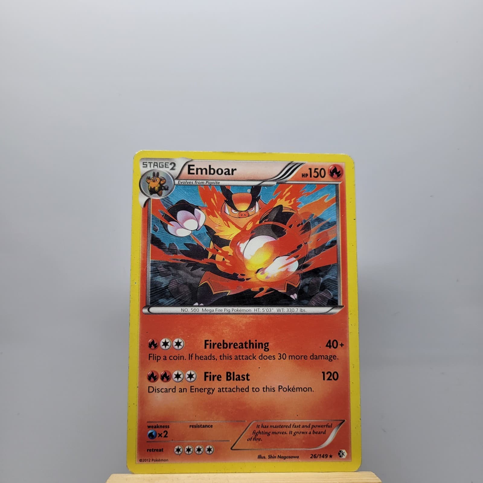 Pokémon Emboar 26/149 Cosmos Holo Promo Pokémon Boundaries Crossed Holo