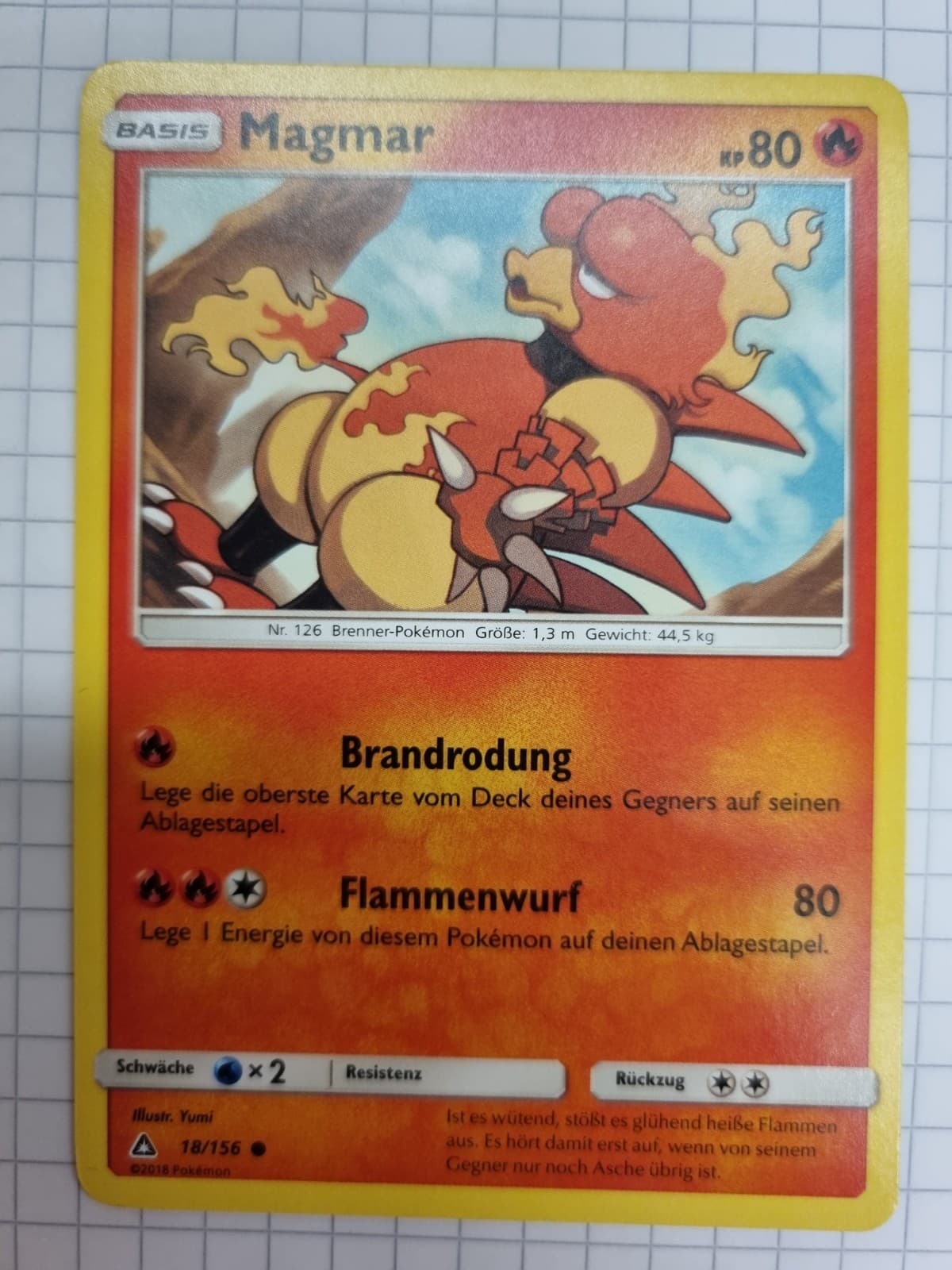 Pokémonkarte Magmar 18/156 Ultra-Prisma