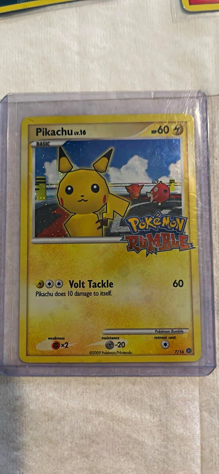 Pokémon Pikachu Holo Promo 7/16 Pokémon Rumble 60 HP TCG 2009