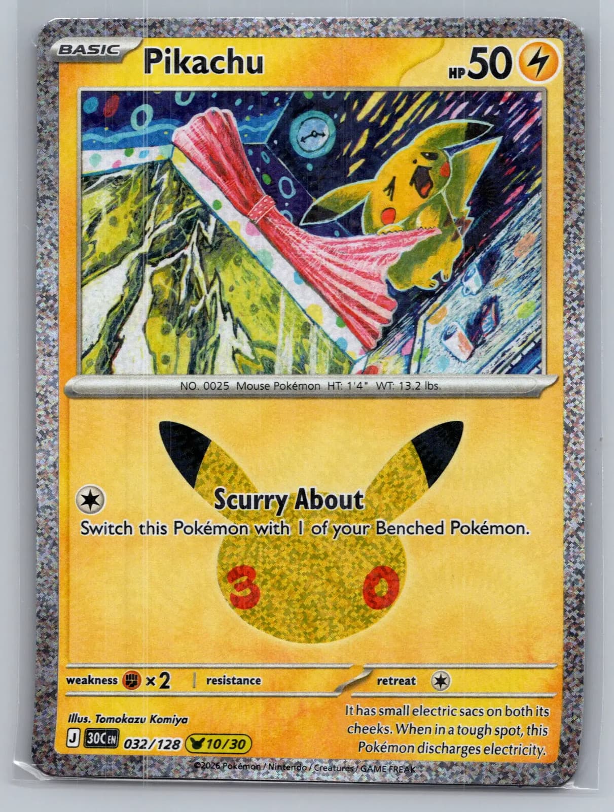 Pikachu #32/128 2026 30th Celebration Pokemon TCG