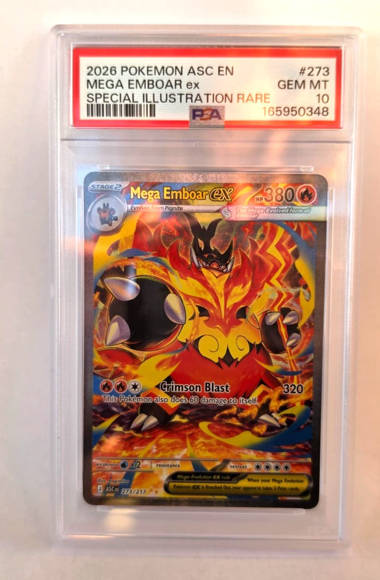 2026 POKEMON ASC EN ASCENDED HEROES #273 MEGA EMBOAR EX PSA 10