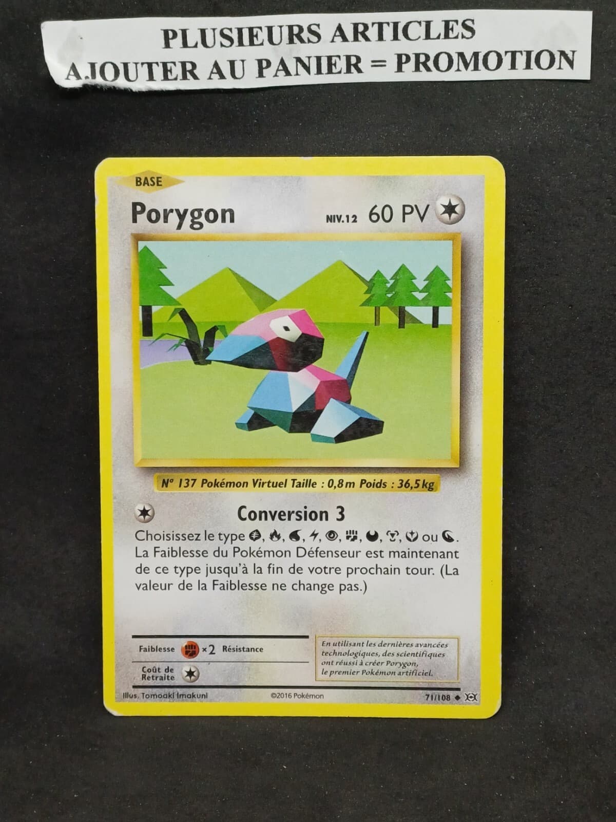 Carte Pokemon Française porygon 71/108 xy évolutions 