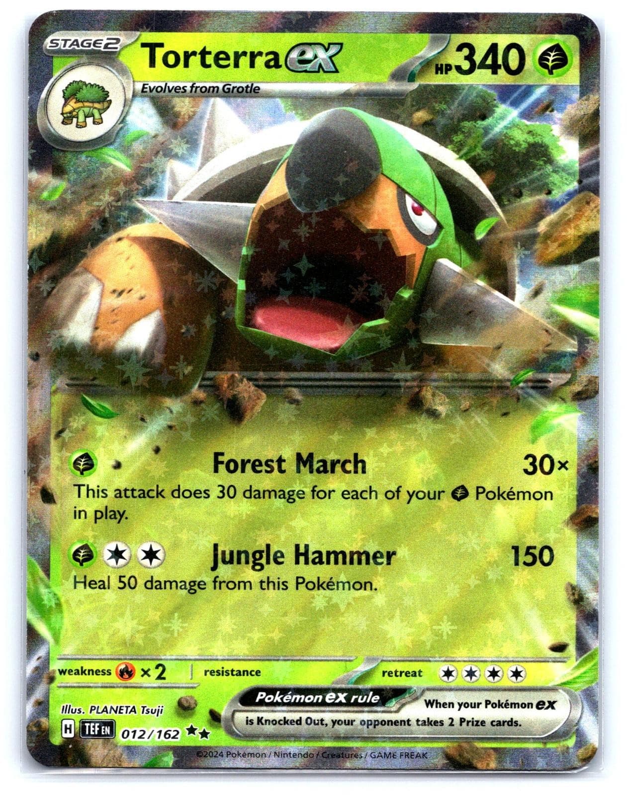 Torterra ex 012/162 Double Rare Temporal Forces Pokemon Holo Near Mint