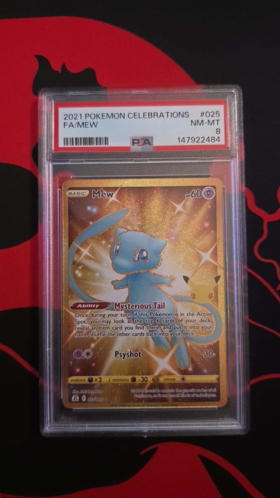 PSA 8 2021 Pokemon TCG Celebrations Mew 025/025 Secret Rare Holo Full Art