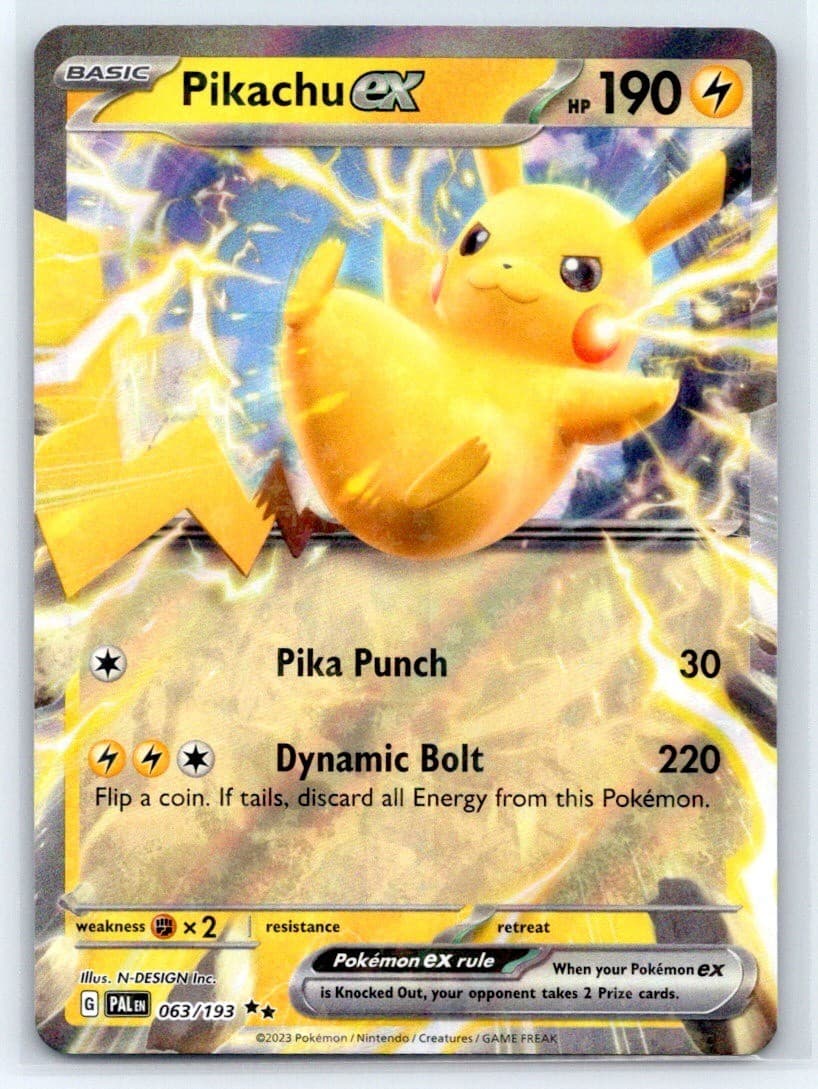 SV02: Paldea Evolved #063/193 Pikachu ex NM Pokemon
