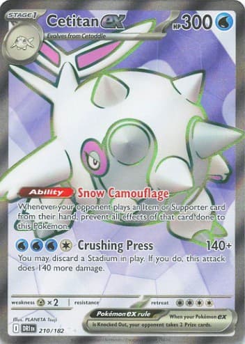 Cetitan ex 210/182 Ultra Rare Destined Rivals Pokemon Holo Near Mint