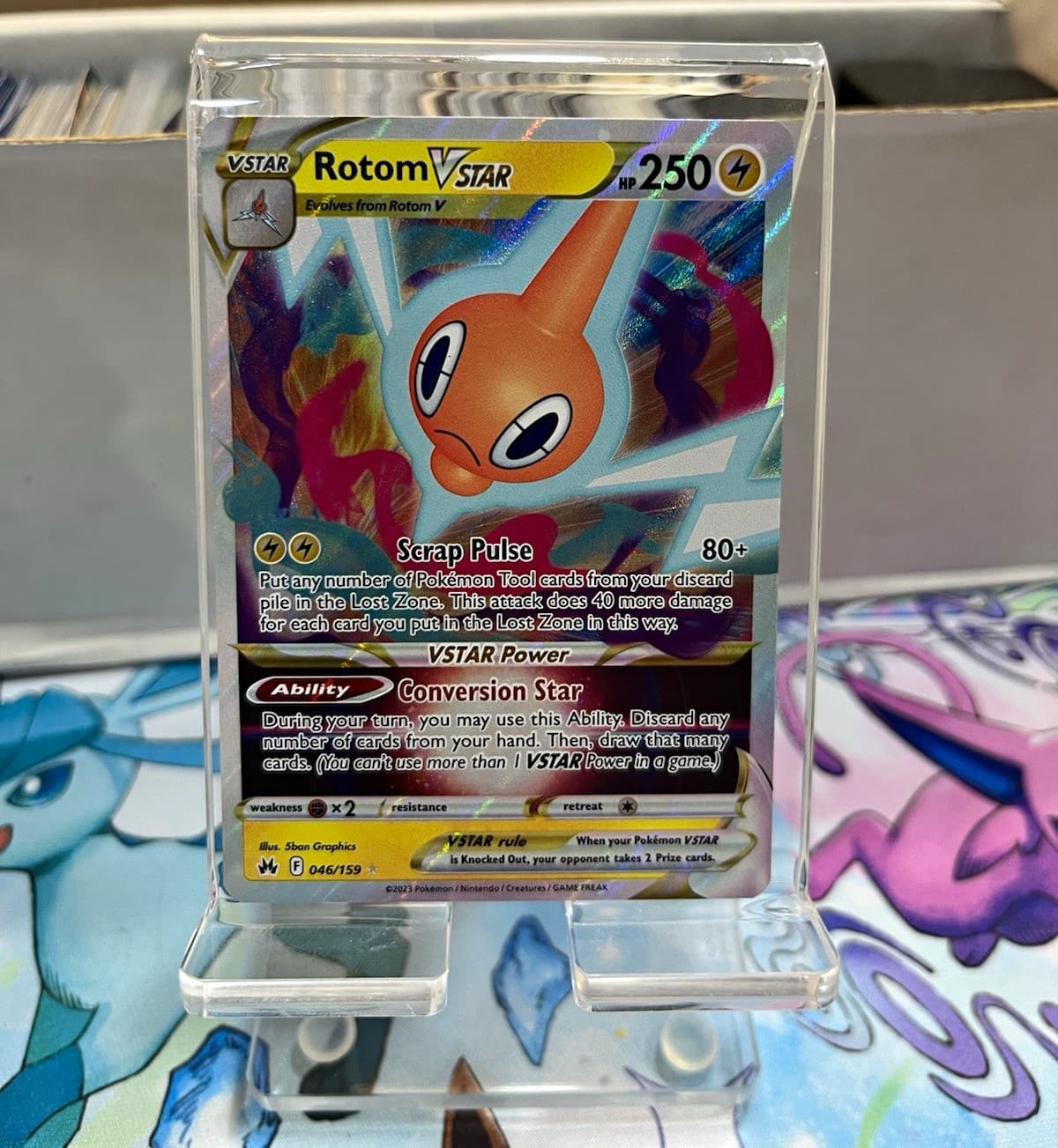 Pokemon TCG Rotom VSTAR 046/159 Crown Zenith Full Art Holo - NM