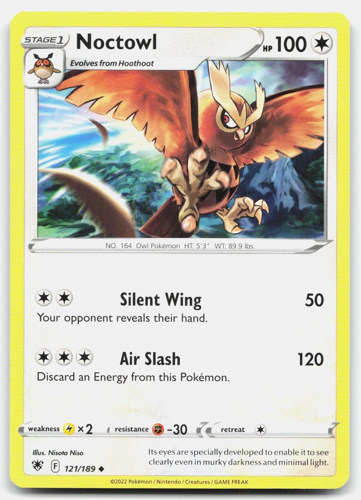 NOCTOWL 121/189 Uncommon Astral Radiance Pokemon Near Mint