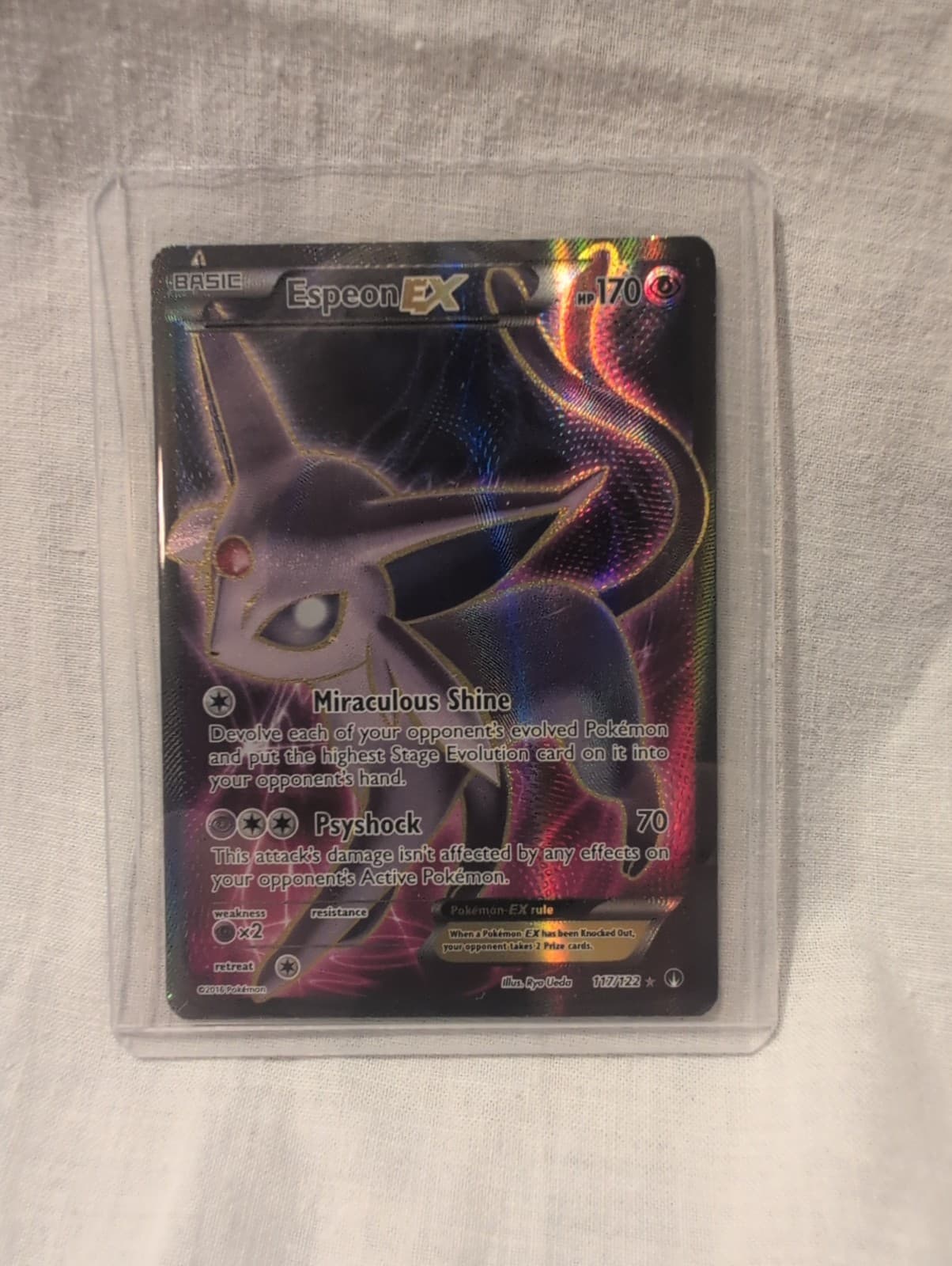 Espeon EX 117/122 BREAKpoint NM Full Art Ultra Rare Pokemon Card