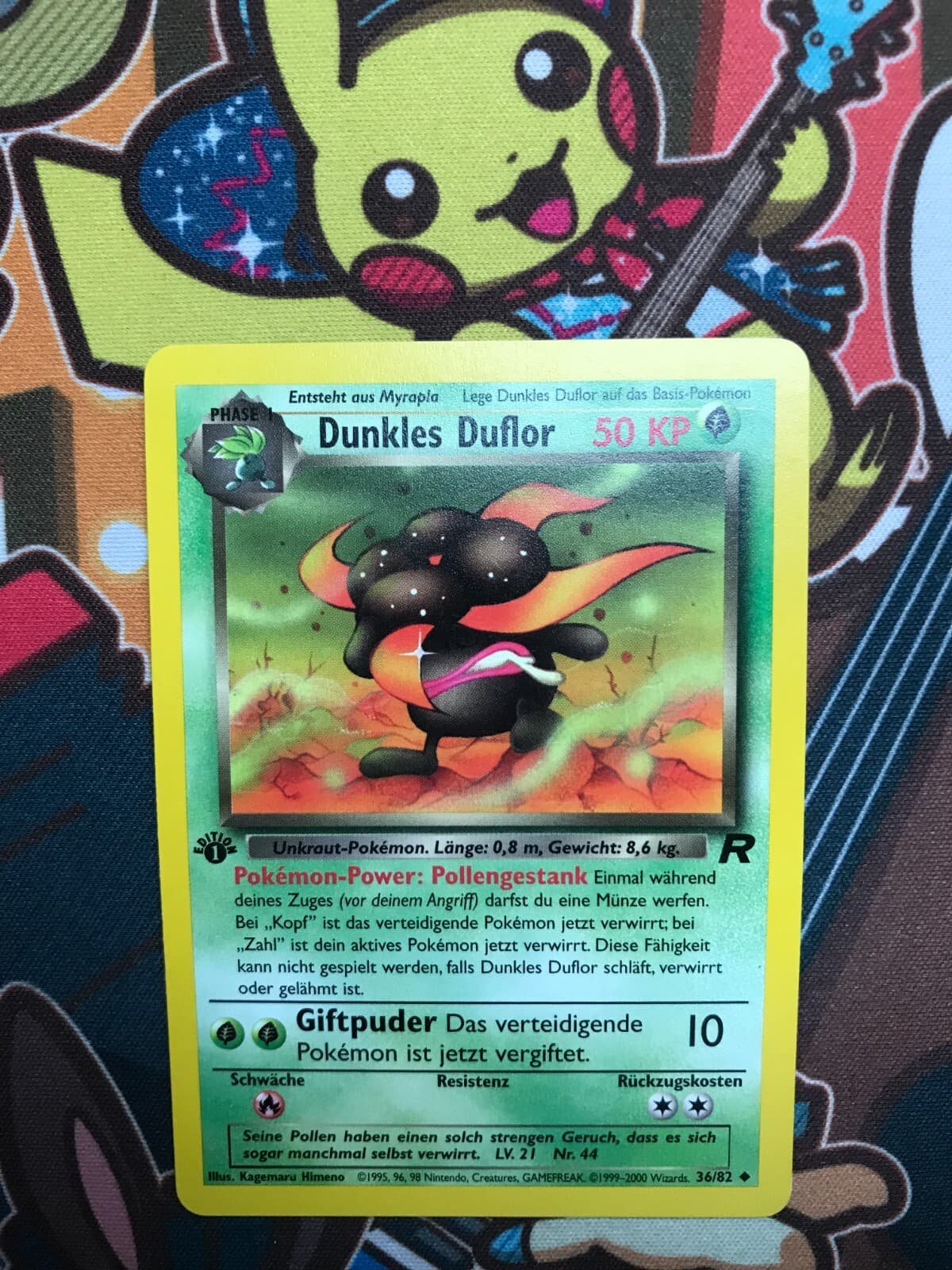 Dunkles Duflor 1. Edition 36/82 Team Rocket deutsch Pokemon Karten NM