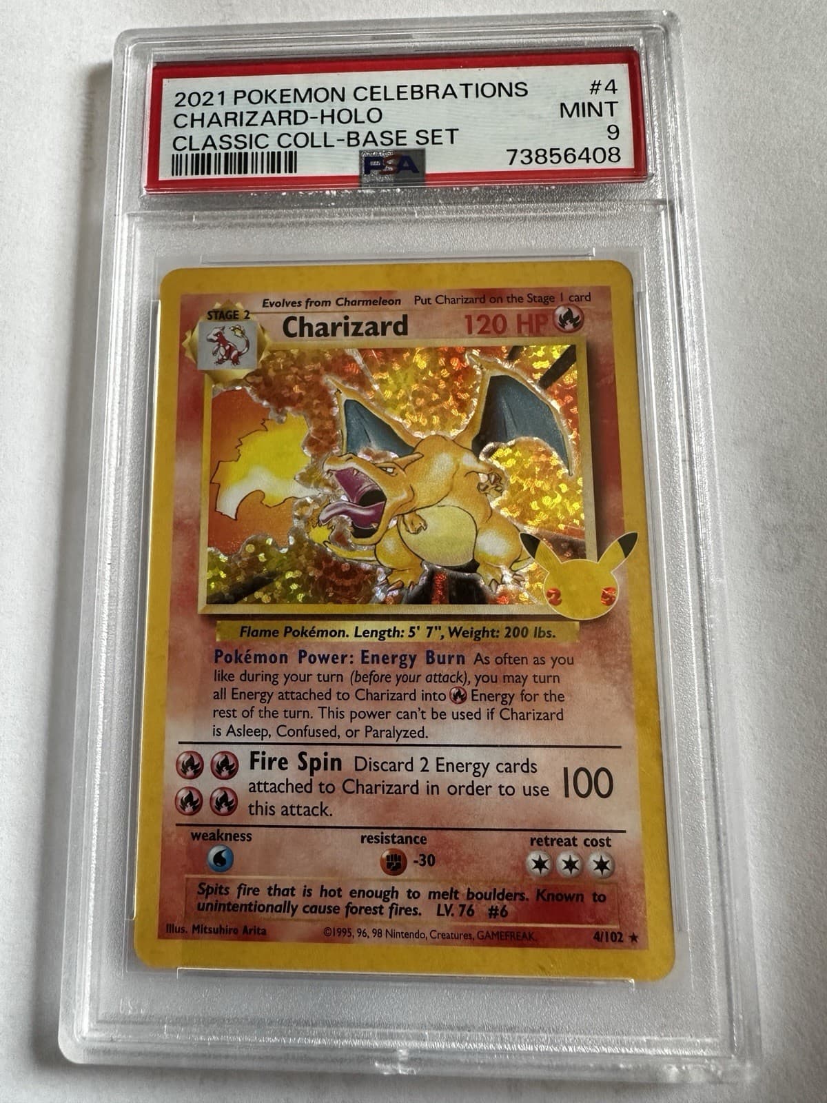 Pokemon TCG 2021 Celebrations Classic Collection Charizard 4/102 Holo PSA 9