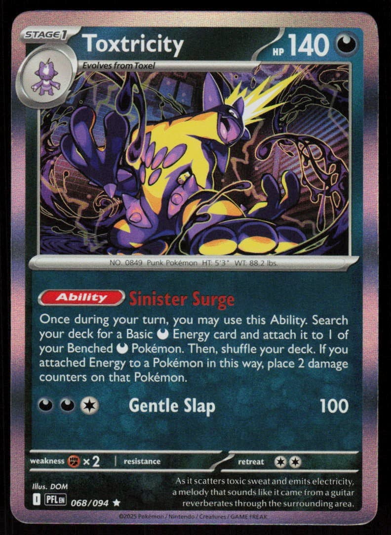 Toxtricity 068/094 Rare Phantasmal Flames Pokemon Holo Near Mint