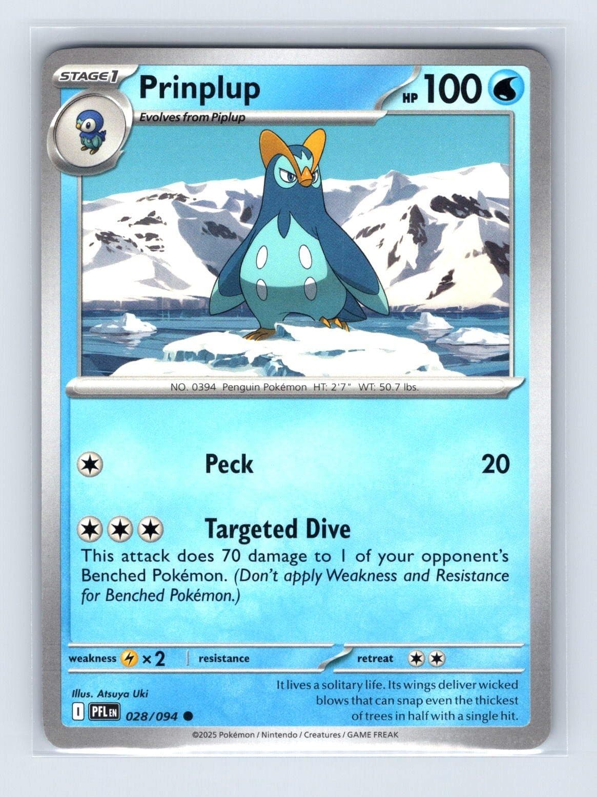 Prinplup 028/094 Common Phantasmal Flames Pokemon Lightly Played
