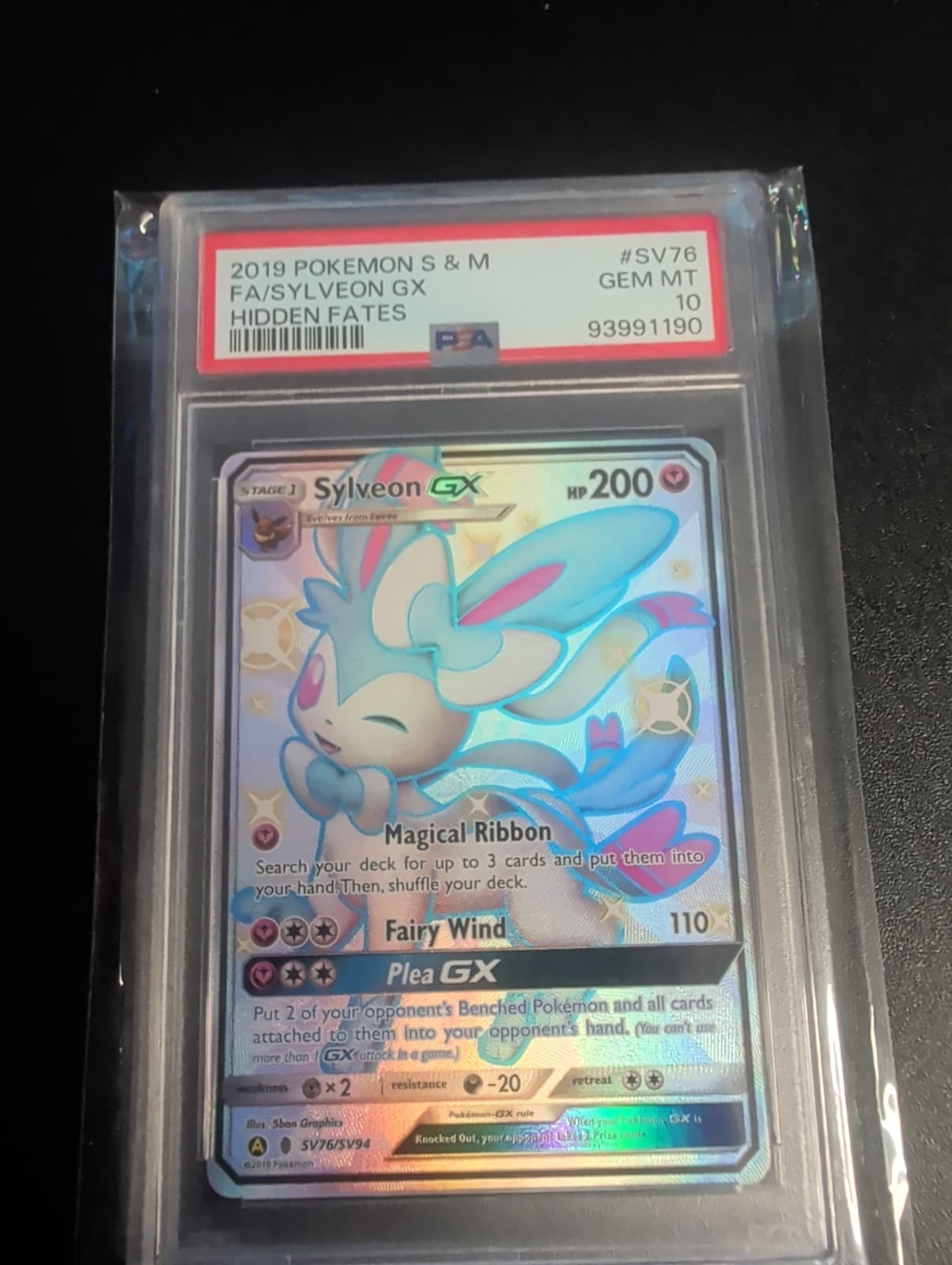 Sylveon GX SV76/SV94 Hidden Fates Shiny Vault Holo PSA 10