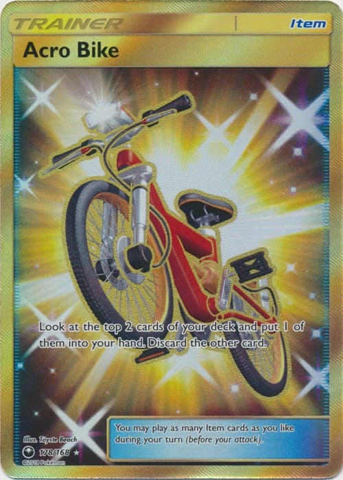 Moderately Played Acro Bike - 178/168 - Secret Rare Pokemon Celestial Storm