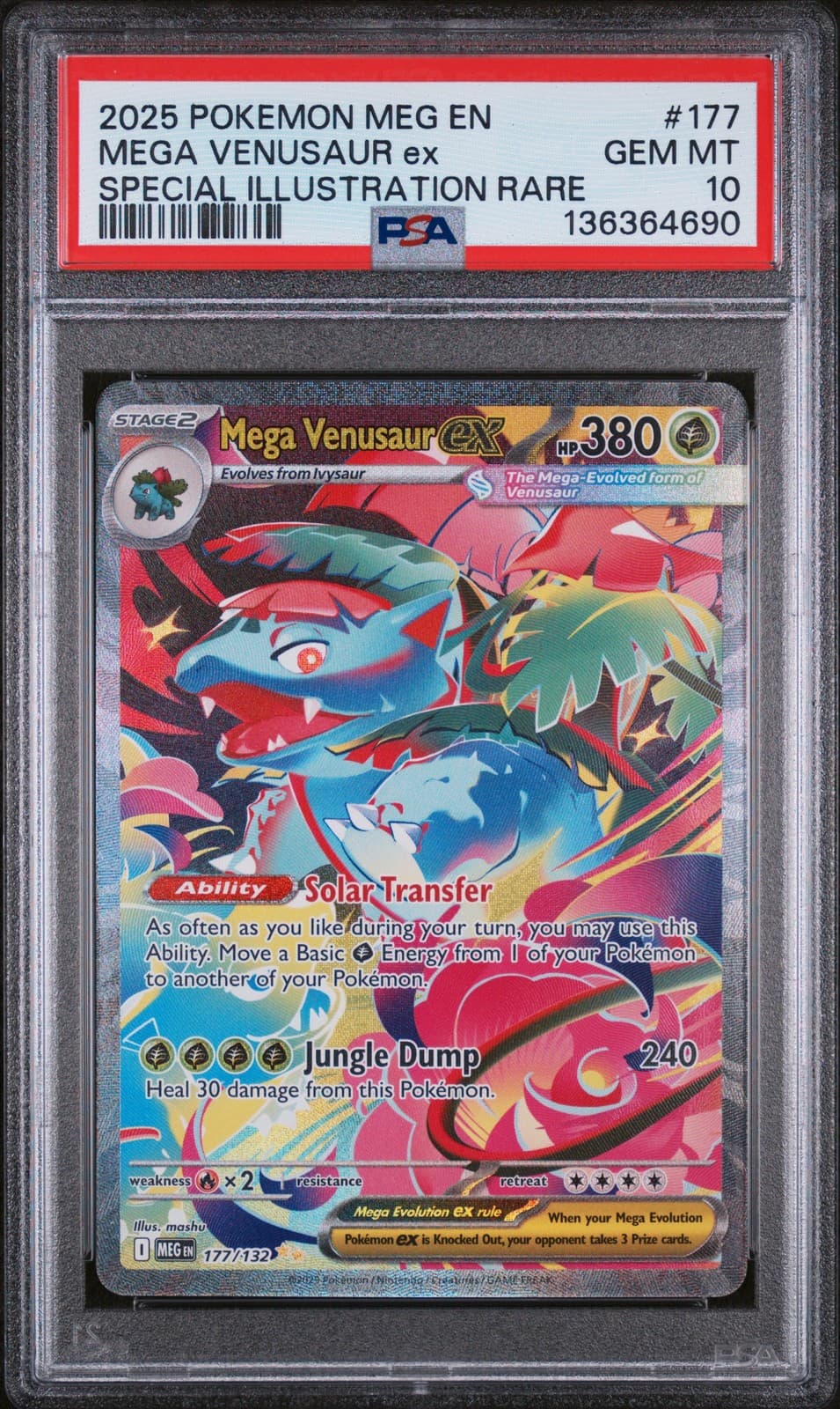 Mega Venusaur EX 177/132 Special Illustration Rare Mega Evolution Pokemon PSA 10