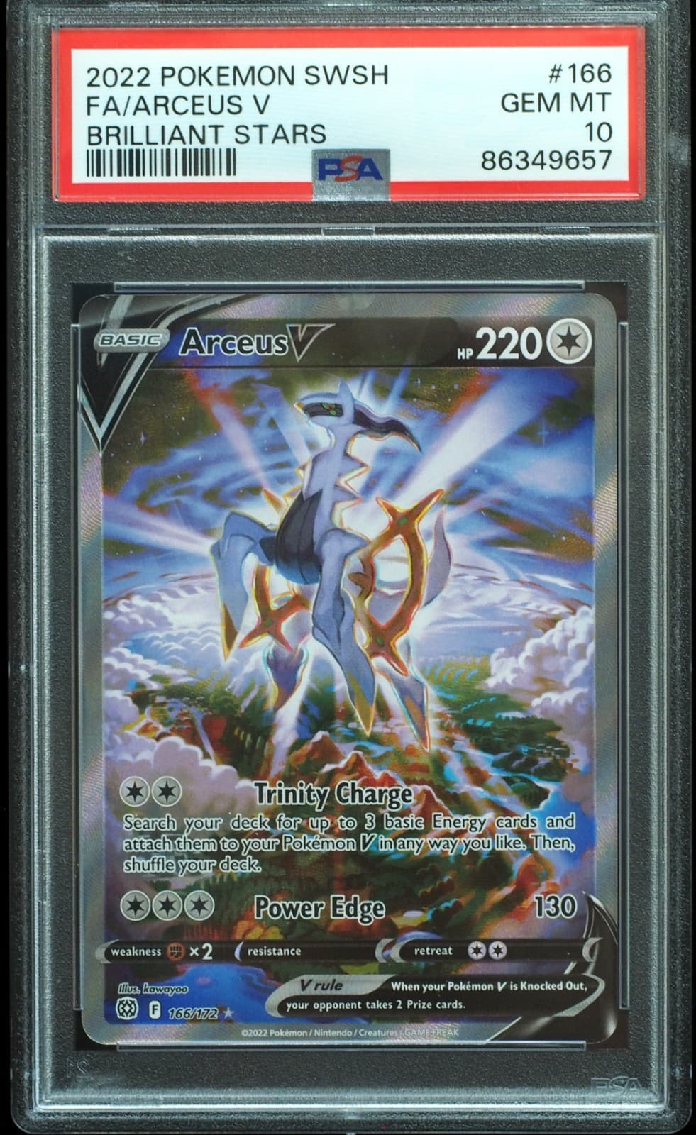 Arceus V #166 PSA 10 Brilliant Stars Alt Art Pokemon Card
