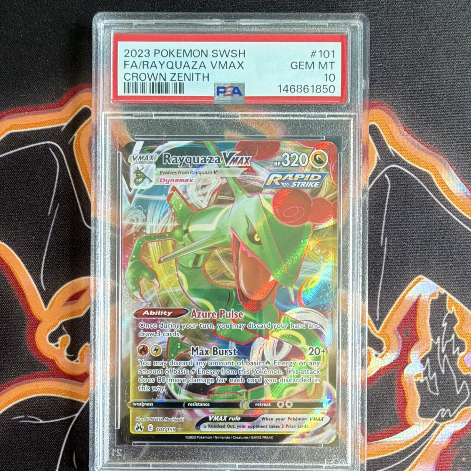 Pokemon Rayquaza VMAX 101/159 Crown Zenith Full Art Holo English 2023 PSA 10