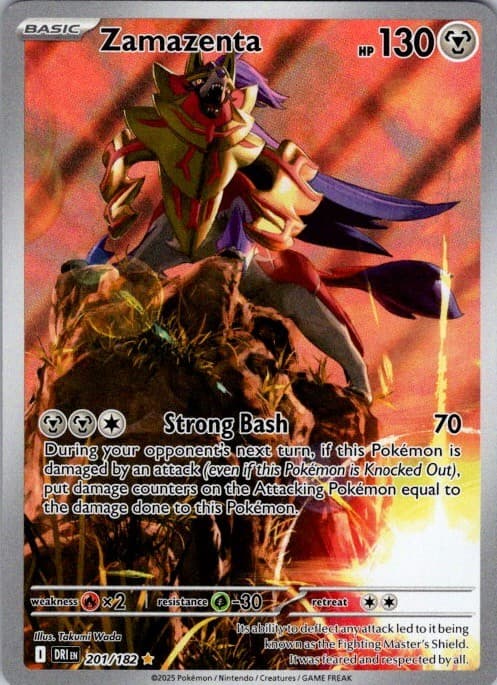 Zamazenta 201/182 Illustration Rare Destined Rivals Pokemon Holo Near Mint