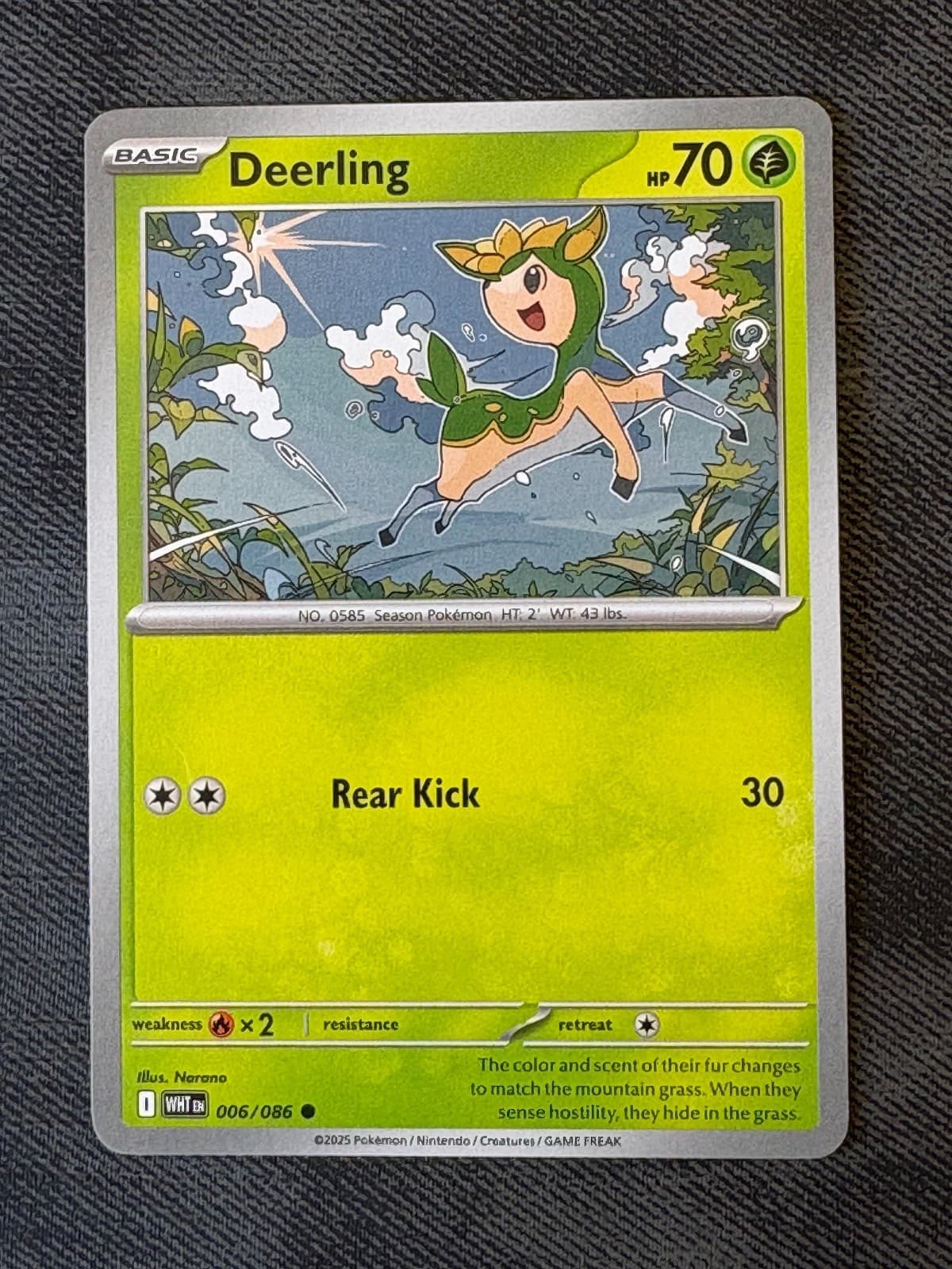 Deerling 006/086 Common White Flare Pokemon Lightly Played