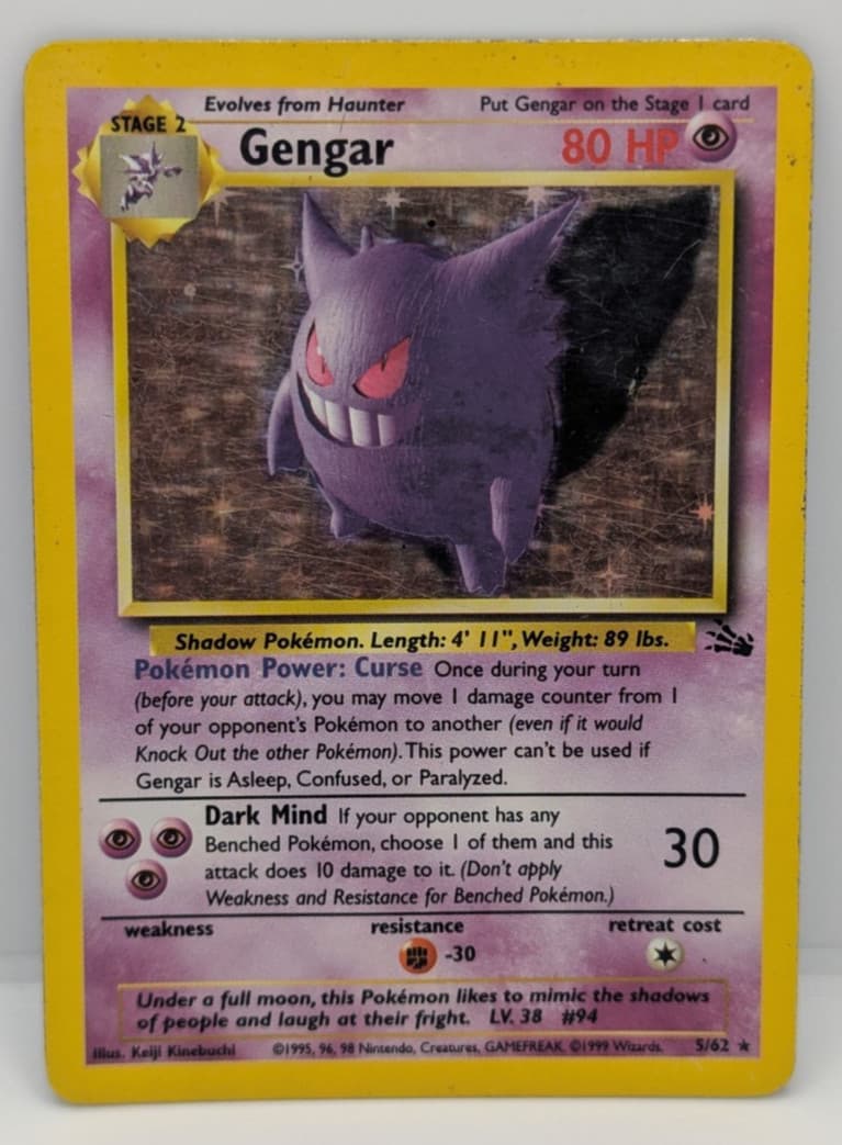 Gengar 5/62 Fossil Holo MP Pokemon